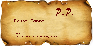 Prusz Panna névjegykártya